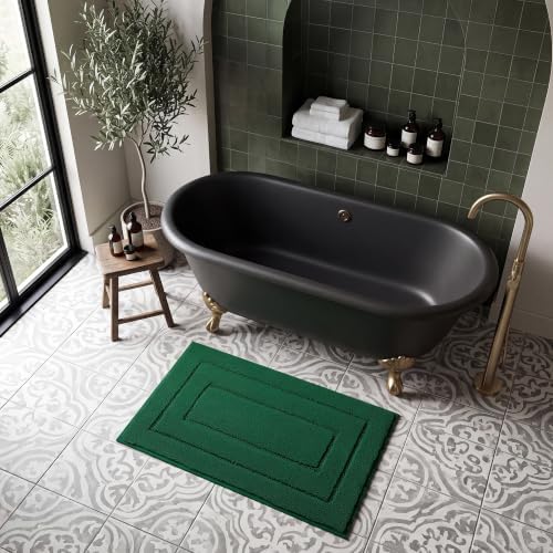 GRANNY SAYS Green Bathroom Rug 20" x 32", Non-Slip Microfiber Bath Mat by GRANNYSAYS