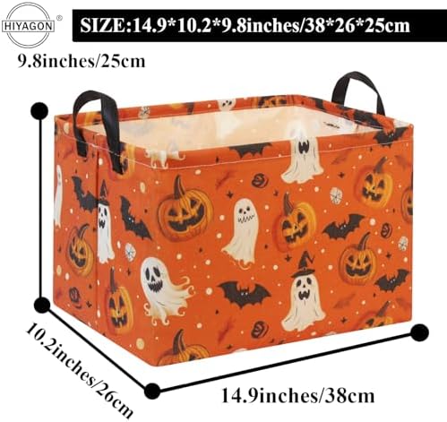 Rectangular Halloween Basket for Boys and Girls Kids Trick or Treat Pumpkin - Image 2