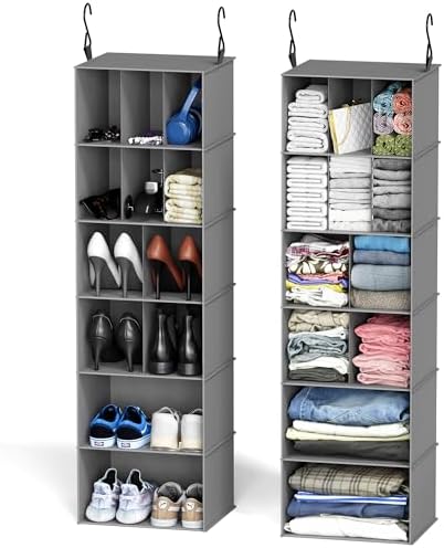 SpaceAid 2 Pack Hanging Closet Organizer and Storage by SpaceAid