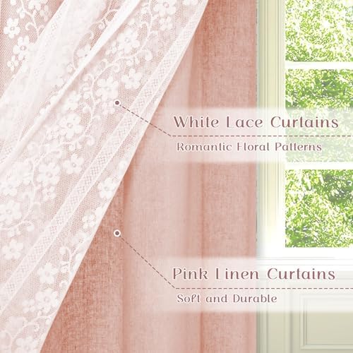 ASPMIZ Linen Valances for Windows Farmhouse, Double Layers Kitchen Curtains - Image 3