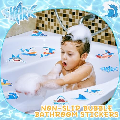 Fullhawl 30 Pcs Shark Non Slip Shower Stickers, Bathtub Safety - Image 4