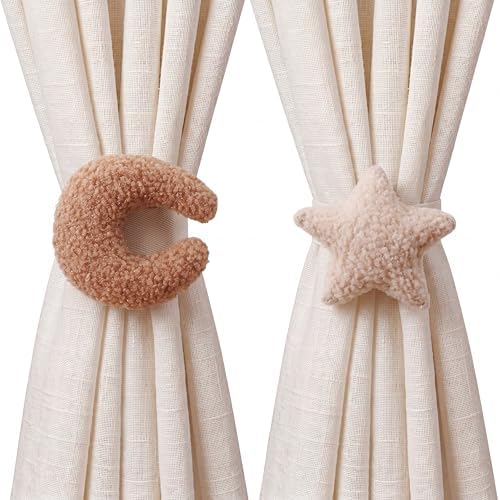 Chumia 2 Pack Moon Stars Curtain Tiebacks Cute Nursery Decor by Chumia