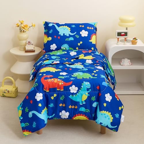 Caressma Navy Toddler Bedding Set, Bed in A Bag Toddler Comforter Set by Caressma