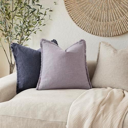 Foindtower Decorative Linen Fringe Lumbar Throw Pillow Covers Boho Farmhouse - Image 5