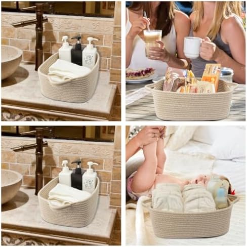 XUANGUO Medium Woven Cotton Rope Storage Basket - Image 6