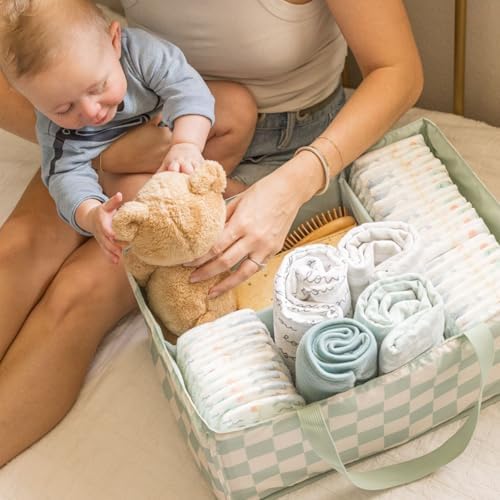 Tiny Twinkle Diaper Caddy Organizer – Foldable Baby Storage Basket - Image 5