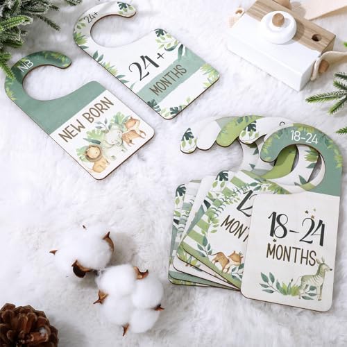 Whaline 8 Pcs Baby Closet Size Dividers Watercolor Jungle Animals Hanging - Image 4