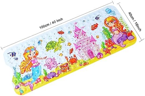Non Slip Bath Mat for Inside Bath for Kids Girls and Boys, Cartoon Sea Animal - Image 3