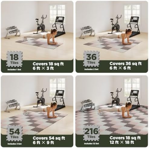 AIRHOP 18 PCS Gym Floor Mat, EVA Foam Puzzle Gym Mat, High-Density Interlocking - Image 5