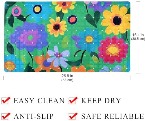 Bath Tub Shower Mat, Washable Bathtub Floor Mats, Suction Cups and Drain Holes - Image 4