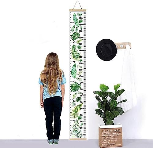 Kids Growth Chart, Wood Frame Fabric Canvas Height Measurement Ruler from Baby - Image 4