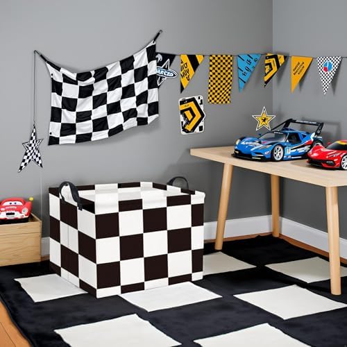 Rectangular Checkered Basket Storage Bin Collapse Storage Basket - Image 2