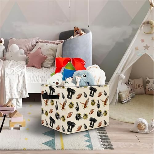 Football Boys Storage Bins, Football Lovers Players Fans Gifts Collapsible - Image 2