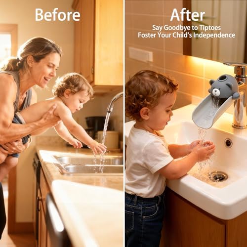 SKYROKU Faucet Extender for Toddlers, Sink Extender for Toddlers, Cute Bear - Image 3