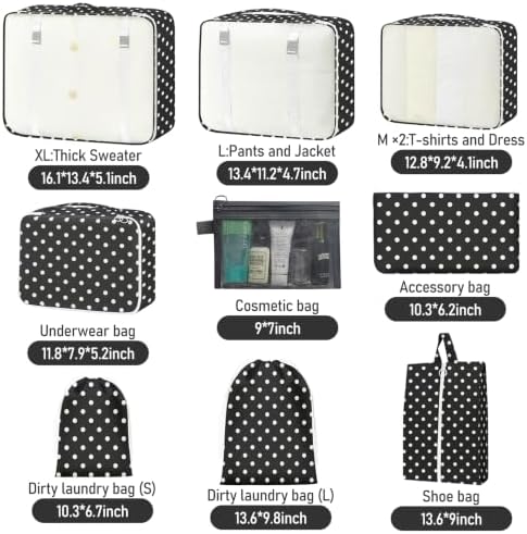 Packing Cubes for Travel 10 Set Luggage Organizer Bags - Image 2