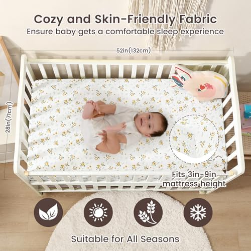 david's kids 3 Pack Fitted Crib Sheets, Ultra Soft Breathable Comfortable Baby - Image 3