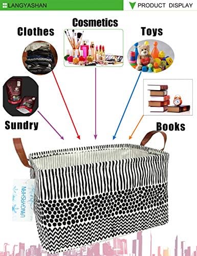 Rectangular Collapsible Storage Basket Nursery Organizer Black Line - Image 4