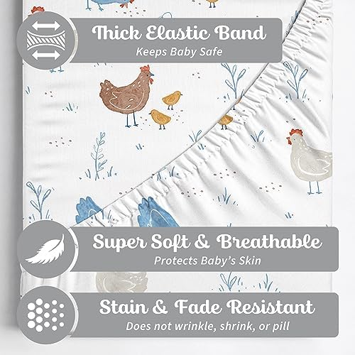 Sorrel + Fern Baby Crib Sheets Neutral, Fitted 2-Pack - Image 2