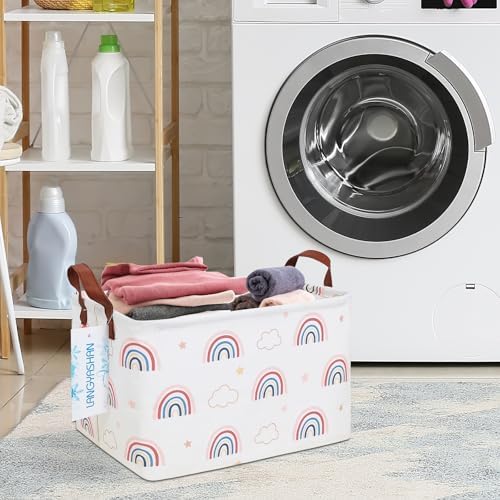 Rectangular Collapsible Cloud Rainbow Storage Basket Nursery Organizer - Image 6