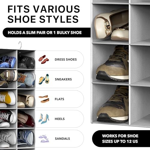Simple Houseware 20 Section Shelves Hanging Shoes Organizer - Image 4