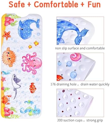 Secopad Bathtub Mat Non Slip, Cute Bath Tub Mat - Image 2