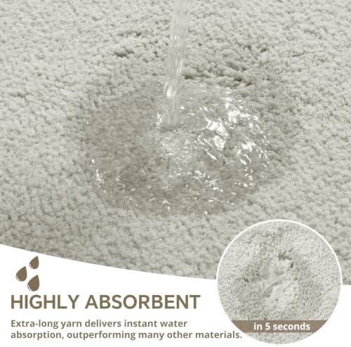 Polyester Bathroom Rug 24"x36" Light Gray, Non-Slip Soft Bath Mat - Image 5