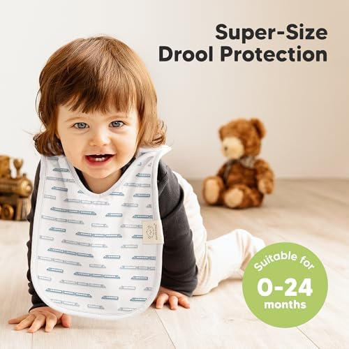 KeaBabies 8-Pack Bibs for Baby Girls, Pullover Baby Bibs - Image 2