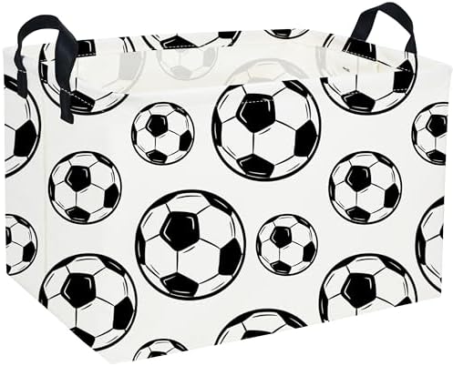 Essme Rectangular Soccer Basket Kids Storage Box, Boys Storage Bins Organizer by ESSME