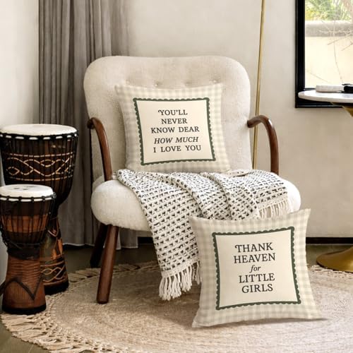 Boho Neutral Girl Nursery Pillow Covers 18x18, Baby Girl Nursery Decor - Image 4