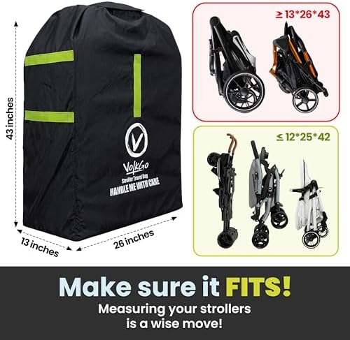V VOLKGO Large Stroller Bag for Airplane, Large Cover for Airtravel, Jogger & - Image 2