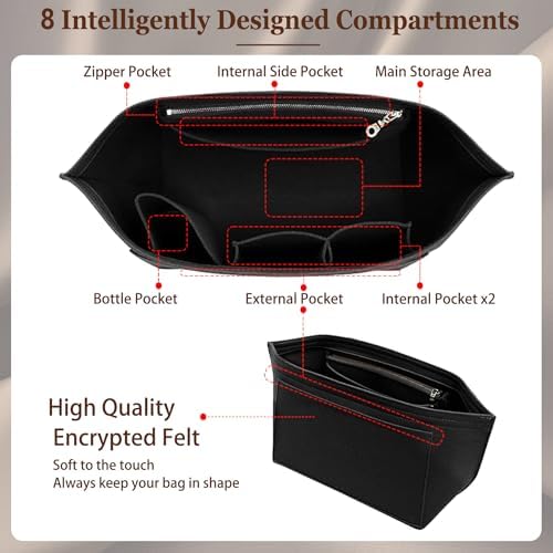Doxo Purse Organizer Insert for Longchamp Le Pliage Tote, Large Bag Organizer - Image 4