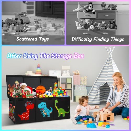 Extra Large Toy Box Chest, Collapsible Storage Bins - Image 4