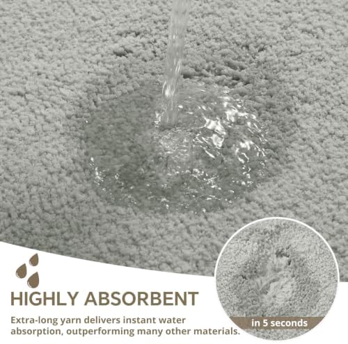 Polyester Bathroom Rug 24"x36" Gray, Non-Slip Soft Shaggy Bath Mat - Image 5
