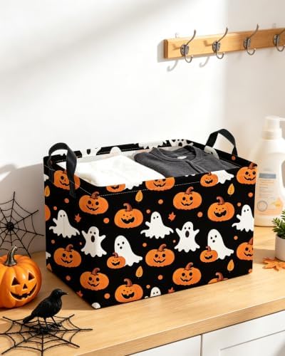 Essme Rectangular Halloween Baskets, Ghost Storage Box, Cute Basket - Image 3