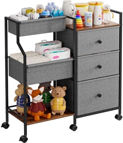 Modanais Baby Diaper Caddy Organizer Rolling Cart by HomeOrganizersandStorage