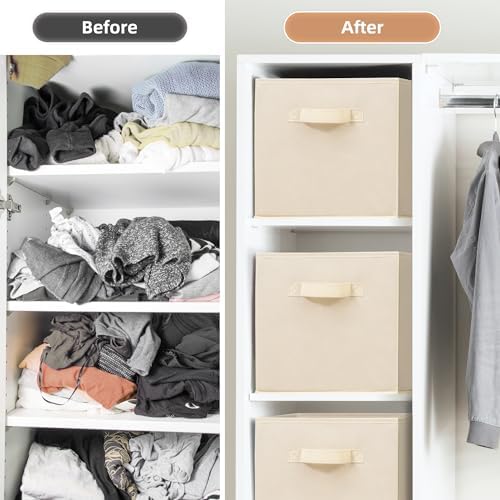 STORAGE MANIAC Storage Cubes, 11 Inch 10 Pack Collapsible Fabric Shelf Bins - Image 4