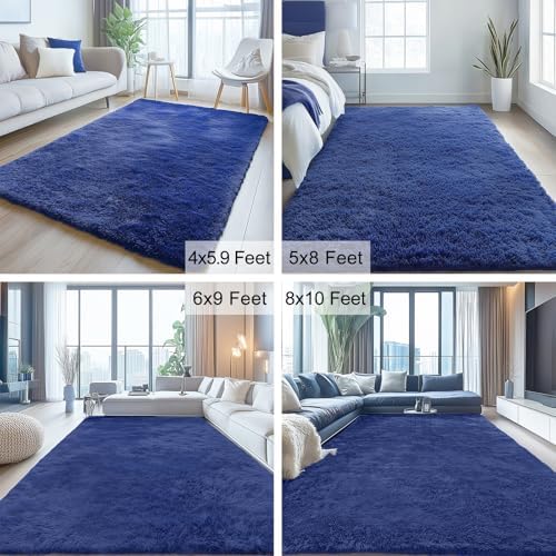 OLANLY 4x4 Machine Washable Accent Rug, Soft Fluffy Shaggy Area Rug - Image 6