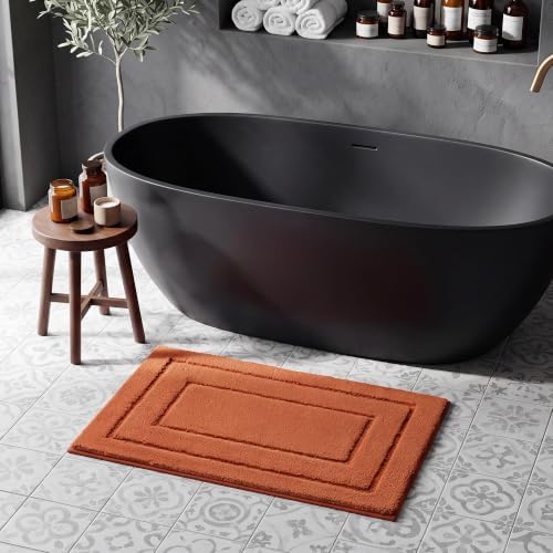 GRANNY SAYS Terracotta Bathroom Rug 24" x 36", Non-Slip Bath Mat by GRANNYSAYS