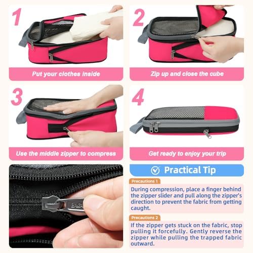 BAGAIL 4 Set/6 Set/8 Set Compression Packing Cubes Travel Accessories - Image 4