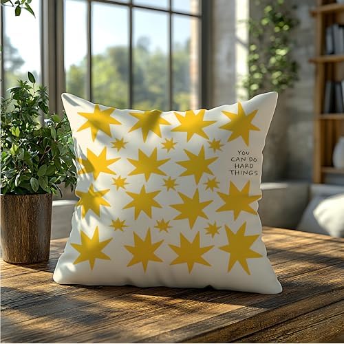 You Can Do Hard Things Affirmation Boho Pillow Cover 18x18, Inspirational - Image 5