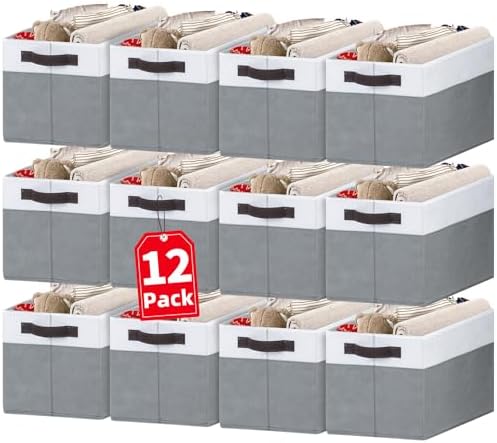 Criusia 12 Pack Large Storage Baskets by Criusia
