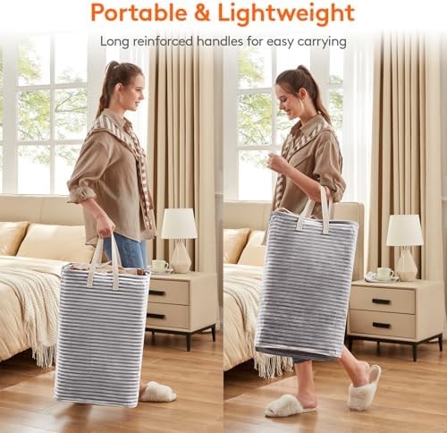 Lifewit 80L Large Laundry Baskets, 3 Pack, Reinforced Handles - Image 4
