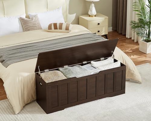 VANKILEY 51.2" Storage Chest Extra Large, Wooden Storage Bench - Image 5