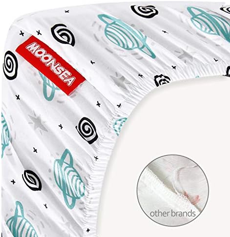 Pack and Play Sheets, Mini Crib Sheets, Stretchy Playard Fitted Sheet - Image 3