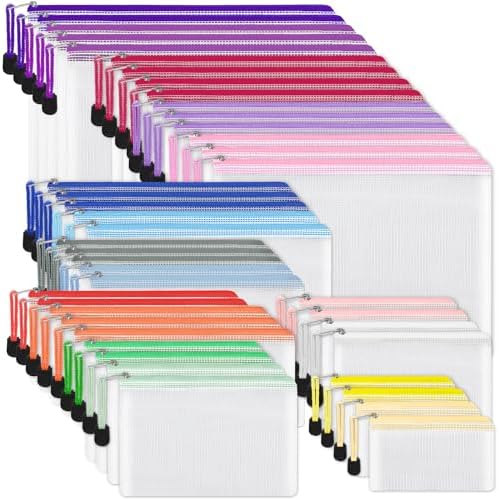 EOOUT 42pcs Mesh Zipper Pouch, 8 Sizes Waterproof Zipper Bags, 17 Colors by EOOUT