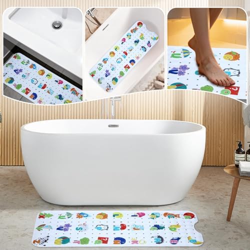 Baby Bath Mat for Tub Non Slip Kids Bathtub Mat Extra Long 40X16 Inch Toddler - Image 5