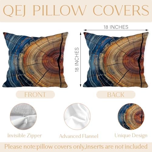 Tree Ring Pillow Cover 18x18, Rustic Farmhouse Decor, Abstract Modern Colorful - Image 7