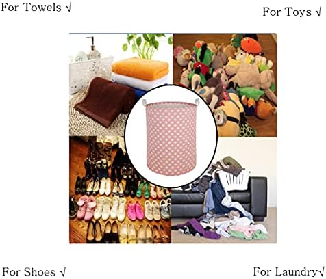 MAIZMZ Pink Laundry Basket Kids Hamper Storage Bins Girls Nursery Hamper - Image 3