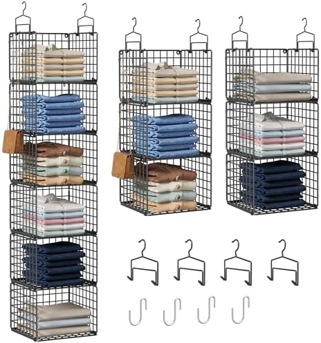 6 Tier Closet Hanging Organizer, Metal Closet Organizers and Storage by Orapoke