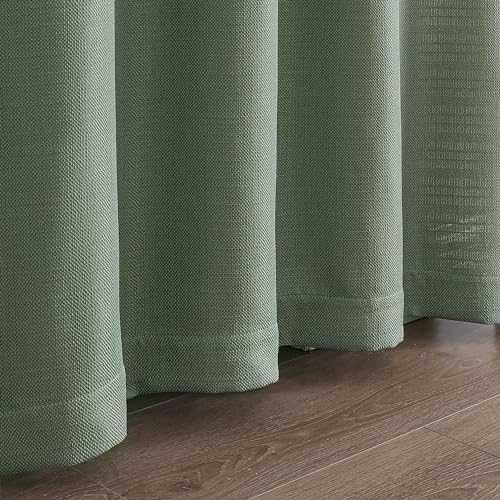 Chyhomenyc Sage Green Valance for Windows, Light Filtering Faux Linen Solid - Image 4